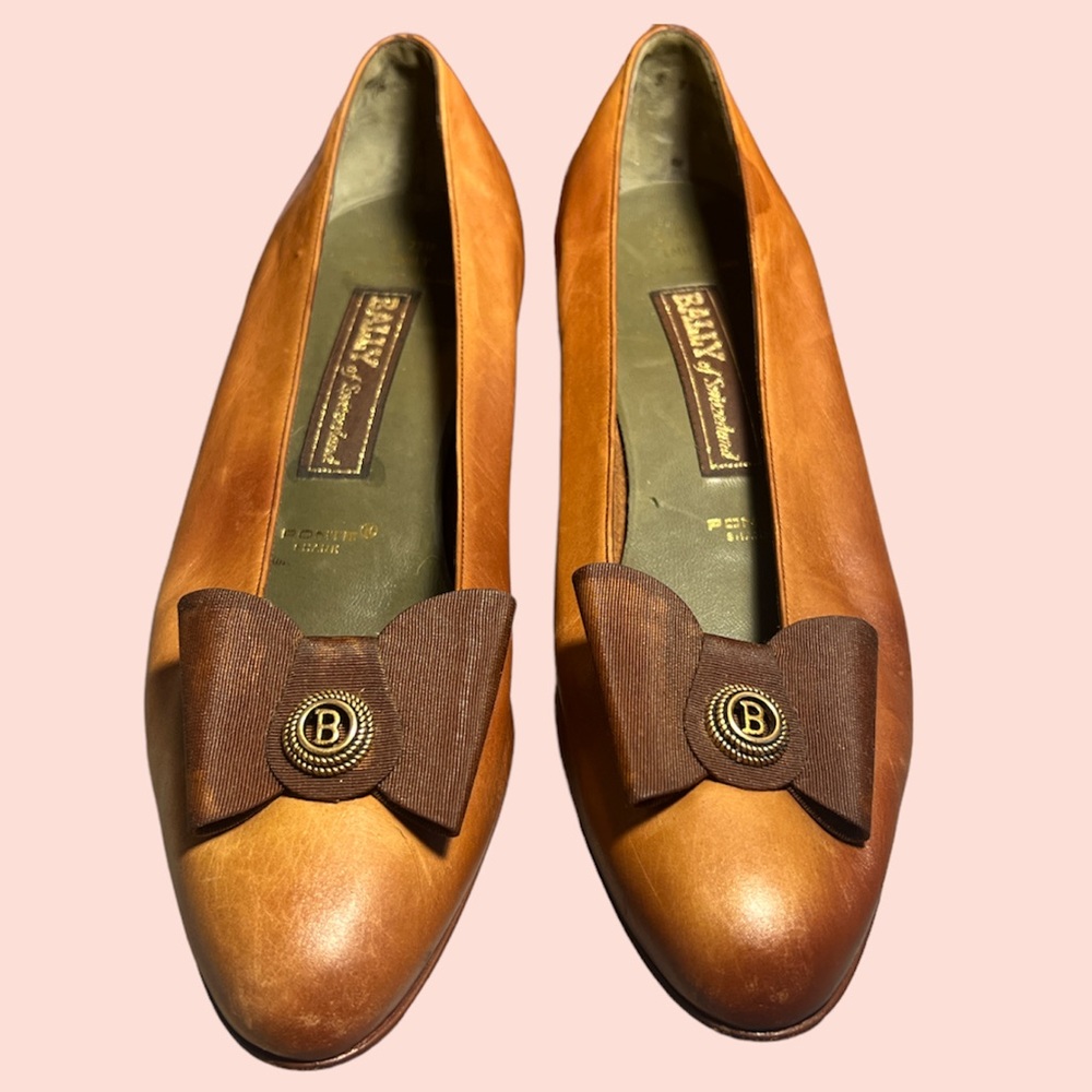 Bally of Switzerland brown Emily S 2516 Bow Heel Ponte Shank